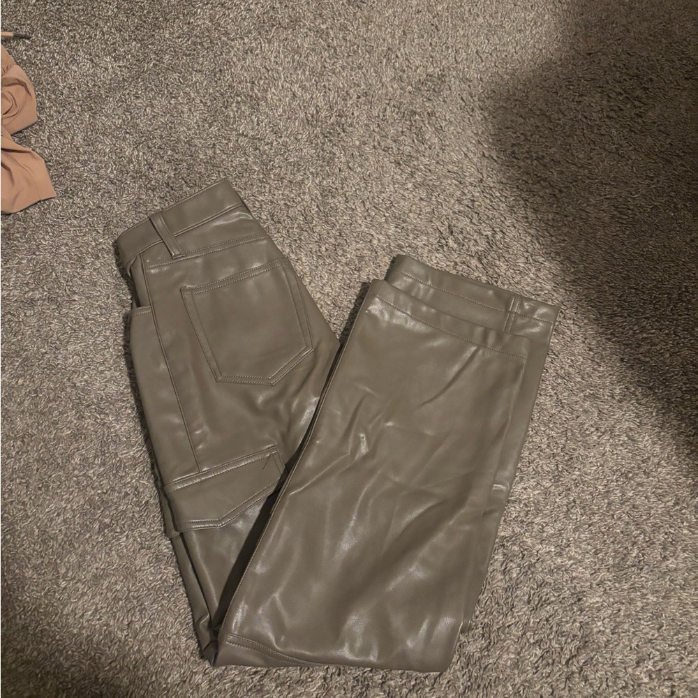 Abercrombie green Faux Leather Pants